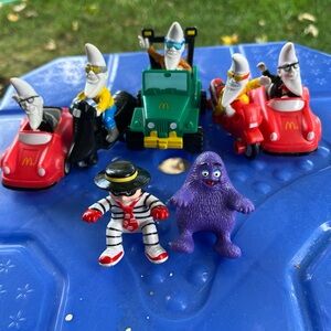 McDonald's Action Figures and Vehicles Set - Red, Green, Purple